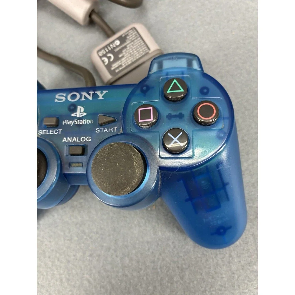 Sony Playstation 1 PS1 Controller OEM SCPH-1200 Clear Blue Dual Shock